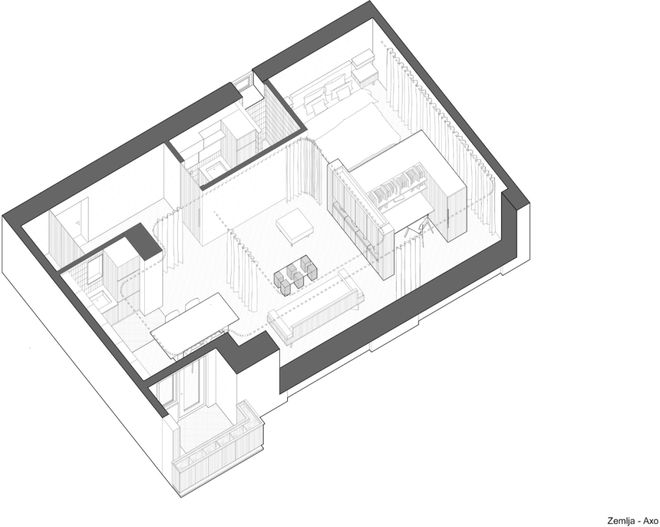 隔墙秒变灵活实用大空间凯发k8全屋用帘子做(图2)